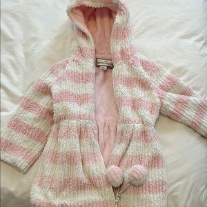 Cozy Plush Hooded Jacket in Soft Baby Pink